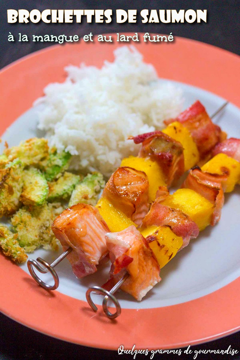 Saumon à la mangue et au lard fumé