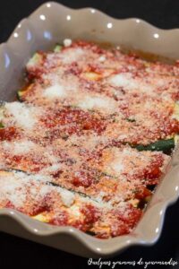 parmigiana courgettes avant cuisson