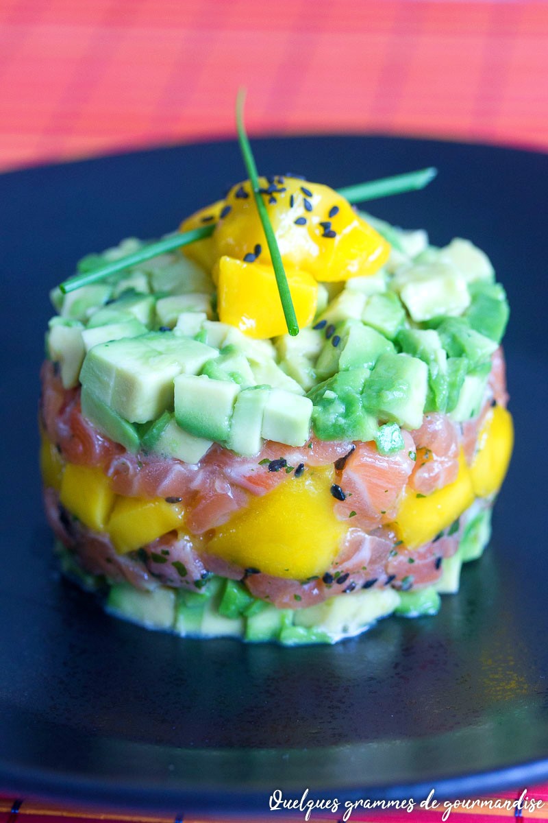 Tartare saumon avocat mangue