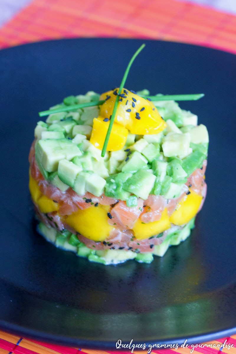 Tartare saumon avocat mangue